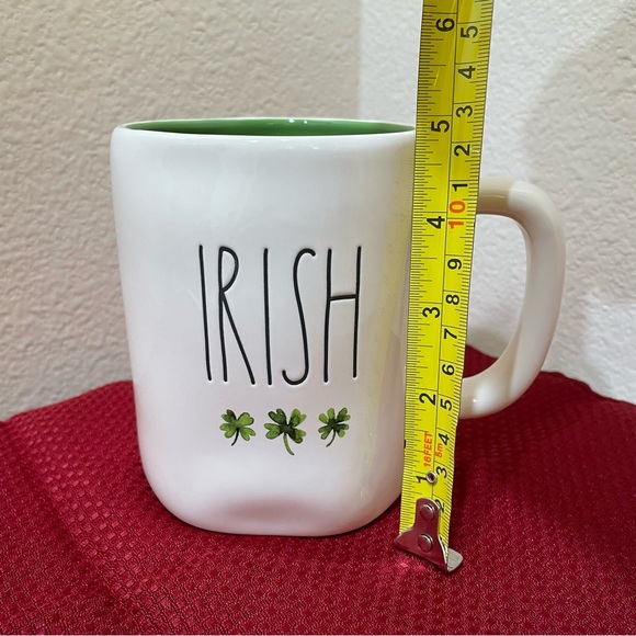 Rae Dunn Irish Mug Green Interior Four Leaf Clover Ireland Ancestry Gift - Picture 5 of 5